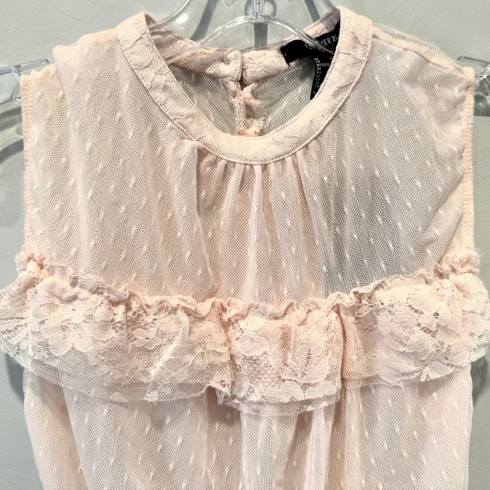 Forever 21 Pink Sleeveless Lace Bodysuit Lingerie Baddie Women’s Size S NWT - Picture 2 of 11